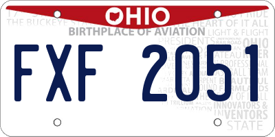 OH license plate FXF2051