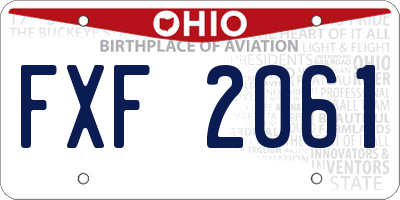 OH license plate FXF2061