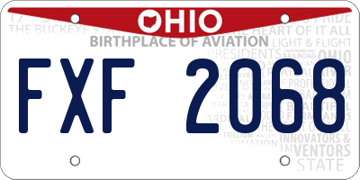 OH license plate FXF2068