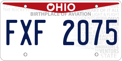 OH license plate FXF2075