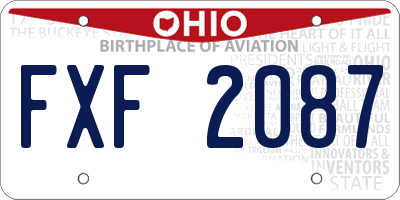 OH license plate FXF2087