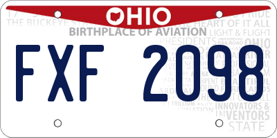 OH license plate FXF2098
