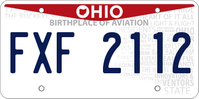 OH license plate FXF2112