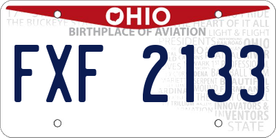 OH license plate FXF2133