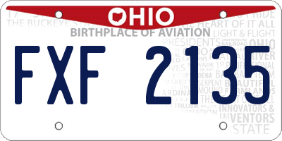 OH license plate FXF2135