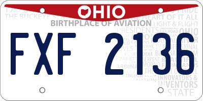 OH license plate FXF2136