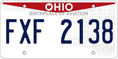 OH license plate FXF2138