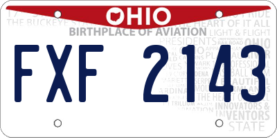 OH license plate FXF2143