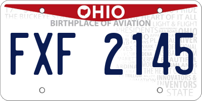 OH license plate FXF2145