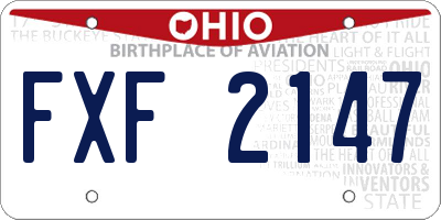 OH license plate FXF2147