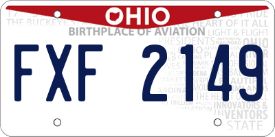 OH license plate FXF2149