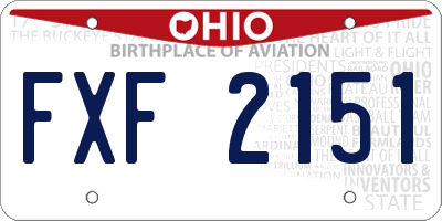 OH license plate FXF2151