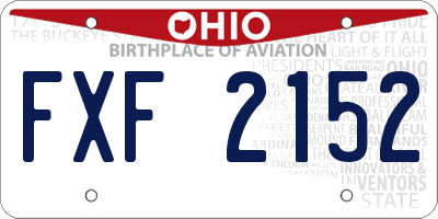 OH license plate FXF2152