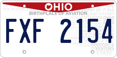 OH license plate FXF2154