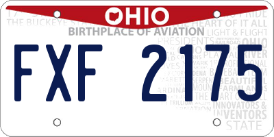 OH license plate FXF2175