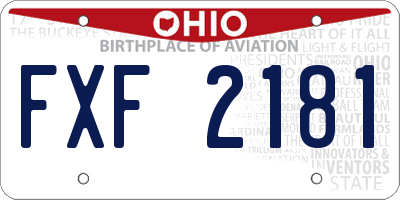OH license plate FXF2181