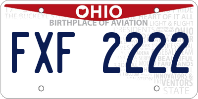 OH license plate FXF2222