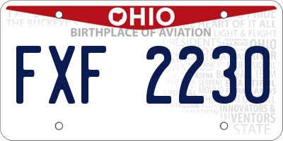 OH license plate FXF2230