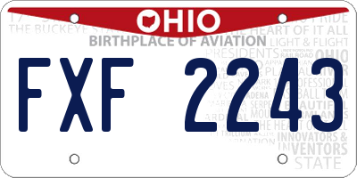 OH license plate FXF2243