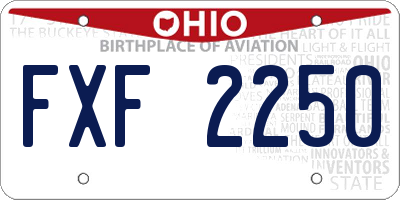 OH license plate FXF2250