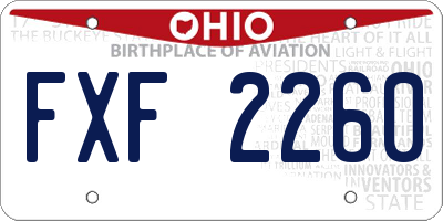 OH license plate FXF2260