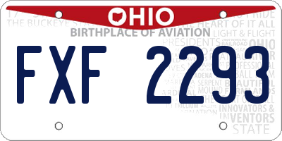 OH license plate FXF2293