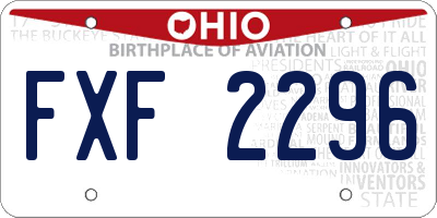 OH license plate FXF2296