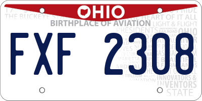 OH license plate FXF2308