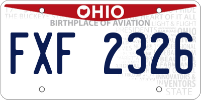 OH license plate FXF2326