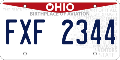OH license plate FXF2344