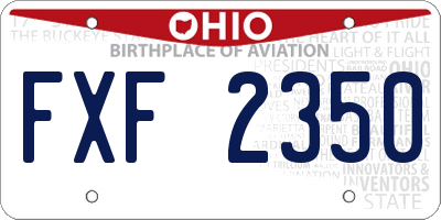 OH license plate FXF2350