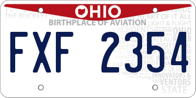 OH license plate FXF2354