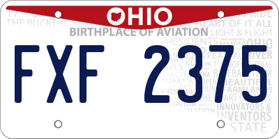 OH license plate FXF2375