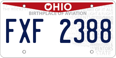 OH license plate FXF2388