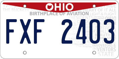 OH license plate FXF2403