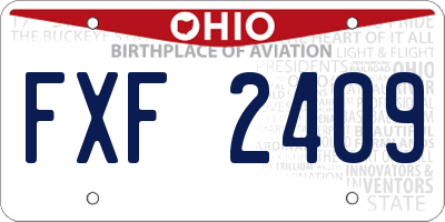 OH license plate FXF2409