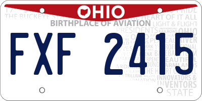 OH license plate FXF2415