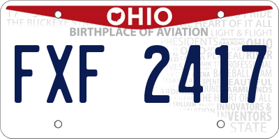OH license plate FXF2417