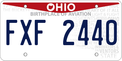 OH license plate FXF2440