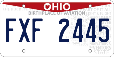 OH license plate FXF2445