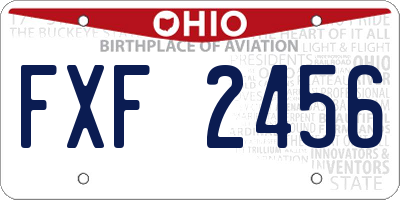 OH license plate FXF2456