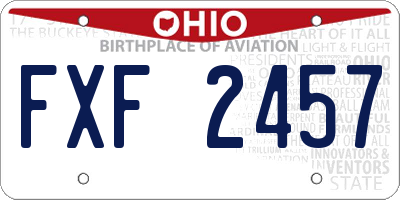 OH license plate FXF2457