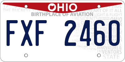 OH license plate FXF2460