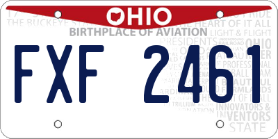 OH license plate FXF2461