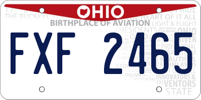 OH license plate FXF2465