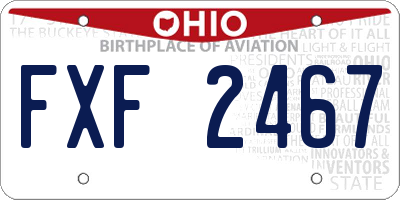 OH license plate FXF2467