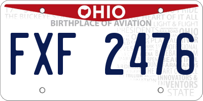 OH license plate FXF2476