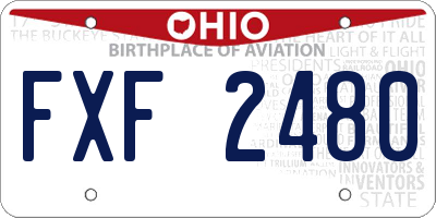 OH license plate FXF2480