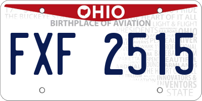 OH license plate FXF2515