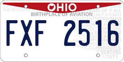 OH license plate FXF2516